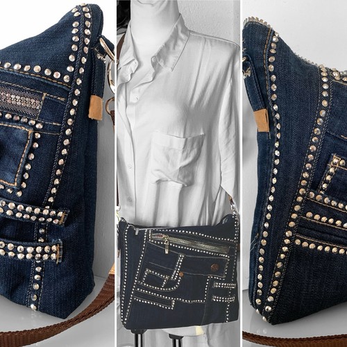 Jeanstasche mit strass - mit, denim