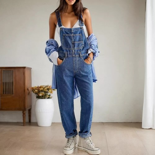 Damen latzjeans latzhose denim - latzhose,