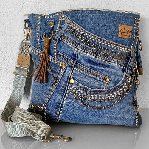 Jeanstasche mit strass - mit, denim