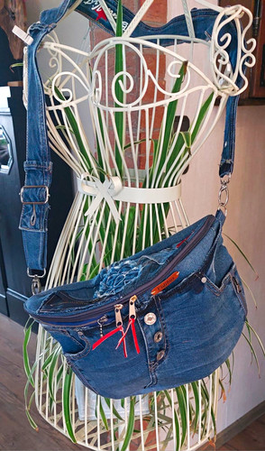 Damen umhängetasche upcycling - damen,