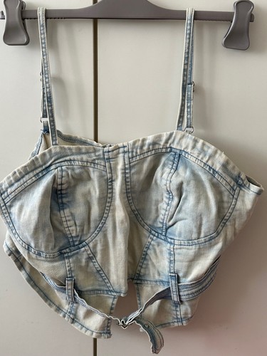 Jeans korsett top - gr., l